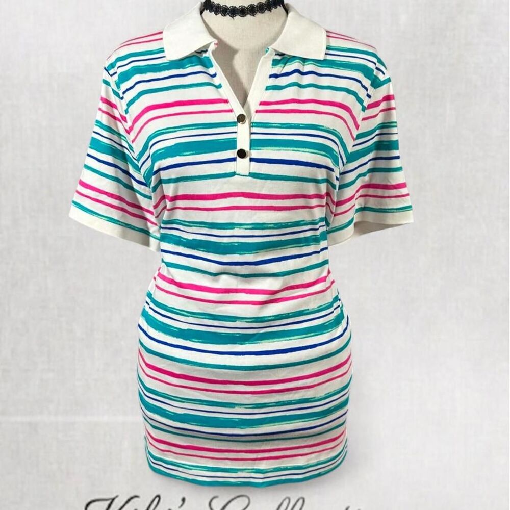 Preppy Casual Candy Theme Striped Polo